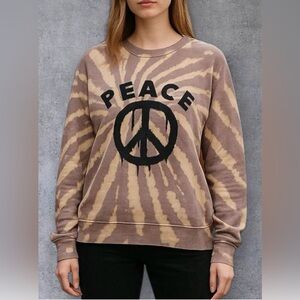 Southern Bliss Tie Dye Peace Graphic Sweatshirt Sz S